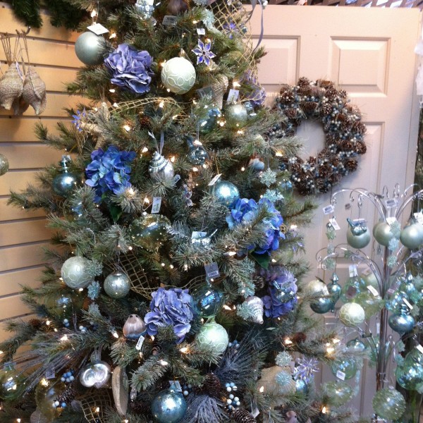 Blue and silver Christmas tree