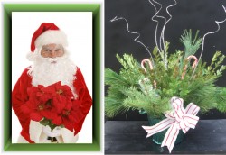 Santa Claus and A bouquet 