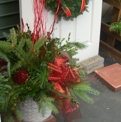 Christmas porch pot