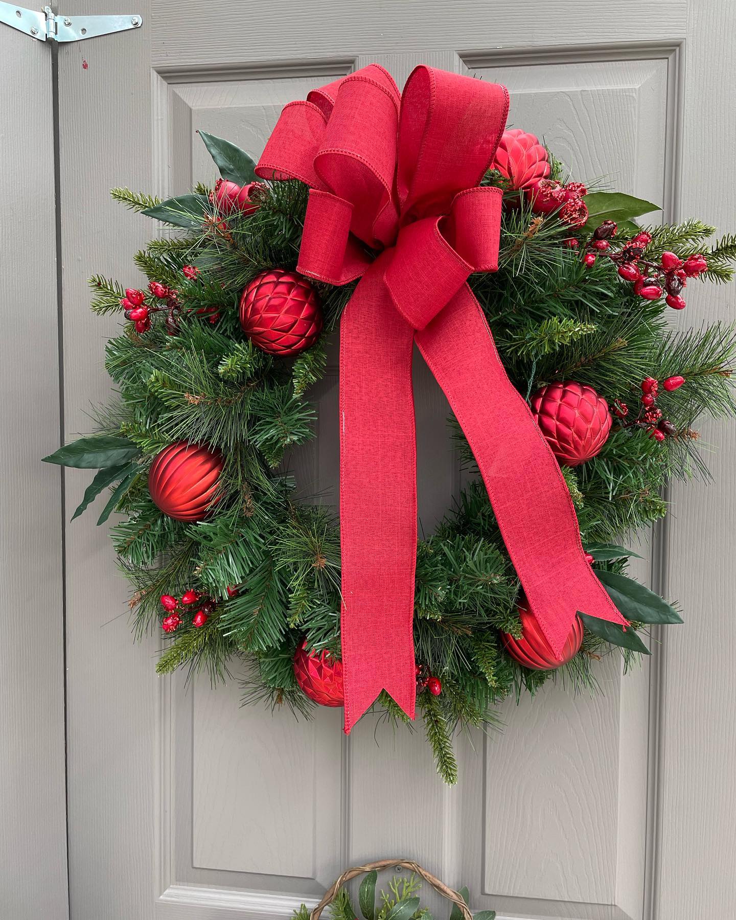 wreath hanging on door